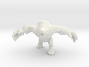 Werebear Druid 1/60 miniature for games and rpg in White Natural Versatile Plastic