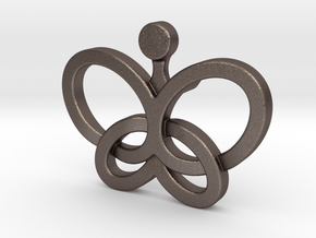 Custom Logo Lapel Pin in Polished Bronzed-Silver Steel
