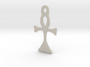 :Simple Ankh: Pendant in Natural Sandstone