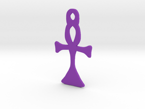 :Simple Ankh: Pendant in Purple Processed Versatile Plastic