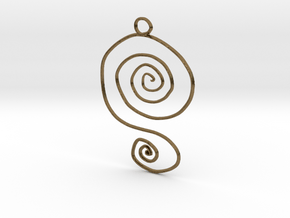 :Spiral Swirl: Pendant in Natural Bronze
