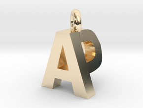 AP pendant top in 14k Gold Plated Brass
