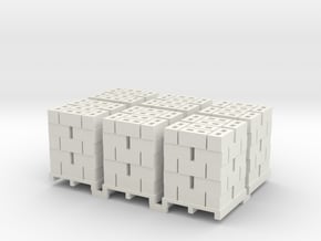 Pallet Of Cinder Blocks 5 High 6 Pack 1-87 HO Scal in White Natural Versatile Plastic