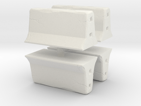Concrete barrier (4 pieces) 1/87 in White Natural Versatile Plastic