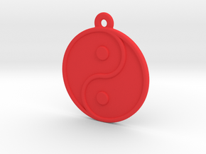 Engraveable Chinese Ying Yang Pendant  ~mk 2~ in Red Processed Versatile Plastic