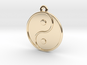 Engraveable Chinese Ying Yang Pendant  ~mk 2~ in 14K Yellow Gold