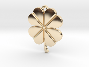 Pendant for Luck -- Four Leaf Clover in 14K Yellow Gold