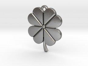 Pendant for Luck -- Four Leaf Clover in Natural Silver