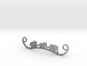 Elephant Line Pendant in Polished Silver