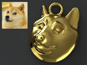 Doge Pendant in Polished Brass