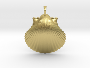 Scallop Shell in Natural Brass