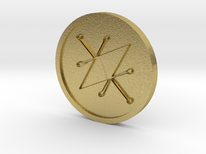 Seal of Saturn Coin in Natural Brass