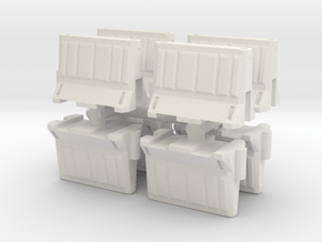 Interlocking traffic barrier (x8) 1/56 in White Natural Versatile Plastic