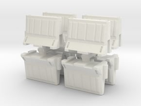 Interlocking traffic barrier (x8) 1/48 in White Natural Versatile Plastic