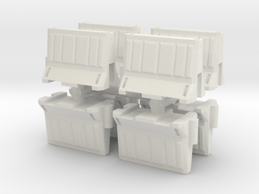 Interlocking traffic barrier (x8) 1/43 in White Natural Versatile Plastic