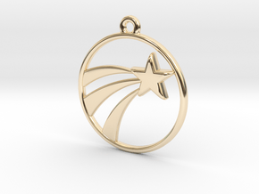 A Lucky Pendant of a   Shooting Star ⭐️ in 14K Yellow Gold