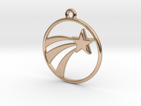 A Lucky Pendant of a   Shooting Star ⭐️ in 14k Rose Gold Plated Brass