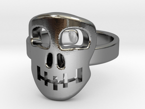 Skull mask [sizable ring] in Polished Silver