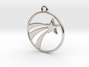 A Lucky Pendant of a   Shooting Star ⭐️ in Rhodium Plated Brass