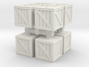 Wood crate prop (x8) 1/87 in White Natural Versatile Plastic