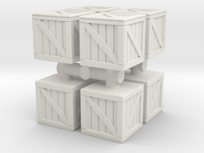 Wood crate prop (x8) 1/76 in White Natural Versatile Plastic
