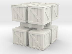 Wood crate prop (x8) 1/72 in White Natural Versatile Plastic