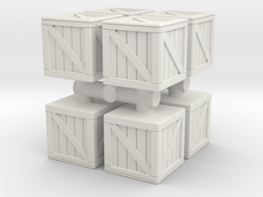 Wood crate prop (x8) 1/144 in White Natural Versatile Plastic