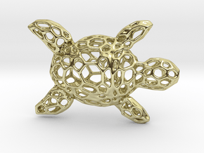 Turtle-Pendant-Shapeways-thickness-test2-0.6mmthic in 18k Gold Plated Brass