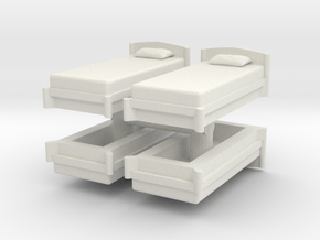 Single Bed (x4) 1/56 in White Natural Versatile Plastic