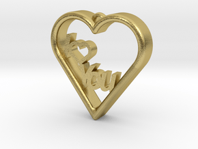 Heart Pendaut in Natural Brass: Large