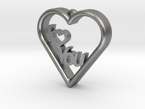 Heart Pendaut in Natural Silver: Large