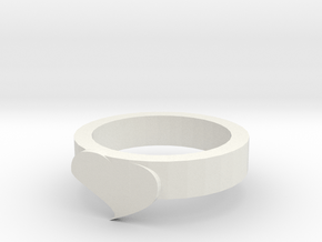 Cute Heart Ring in White Natural Versatile Plastic