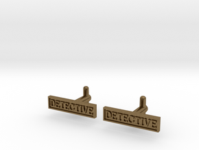Detective Cufflinks (Style 2) Silver/Brass/Bronze in Natural Bronze