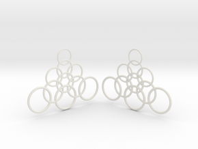 Ringy Earrings in White Natural Versatile Plastic
