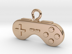 Retro Pendant for a nostalgic Gamer in 14k Rose Gold Plated Brass