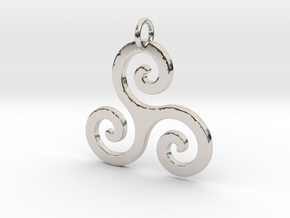 Triskelion Pendant in Rhodium Plated Brass