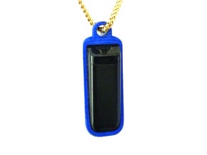 Pendant or Keychain Holder for Fitbit Flex in Blue Processed Versatile Plastic