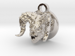 Deathclaw Head in Rhodium Plated Brass