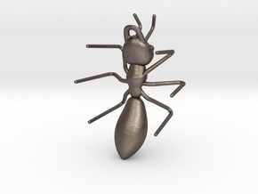 Ant Pendant in Polished Bronzed Silver Steel