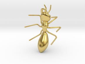 Ant Pendant in Polished Brass