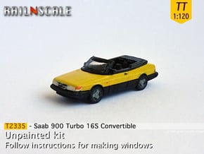 Saab 900 Turbo 16S Convertible (TT 1:120) in Smooth Fine Detail Plastic
