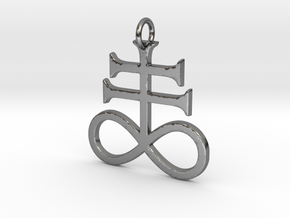 Leviathan Cross Pendant in Polished Silver