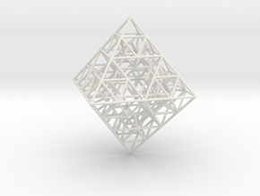 Sierpinski Octahedral Prism 5 cm. in White Natural Versatile Plastic