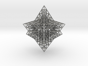 Sierpinski Merkaba Prism in Natural Silver