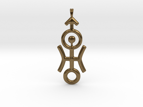 DISTANT Planet Uranus jewelry necklace symbol. in Natural Bronze