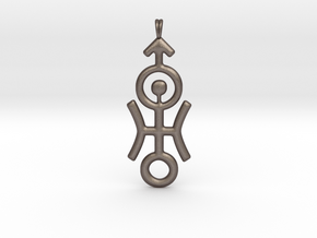 DISTANT Planet Uranus jewelry necklace symbol. in Polished Bronzed Silver Steel