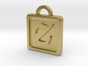 FFXIV Gun Breaker Keychain Pendant in Natural Brass