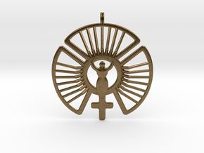 SOLAR FEMININE Venus Jewelry Symbol Necklace. in Natural Bronze