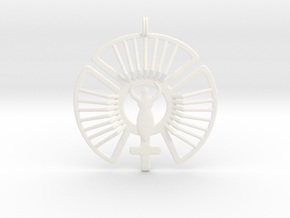 SOLAR FEMININE Venus Jewelry Symbol Necklace. in White Processed Versatile Plastic