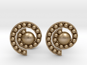 Nature Spiral Cufflinks in Polished Gold Steel